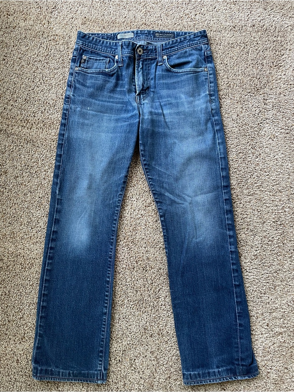 AG Adriano Goldschmied Women's Straight-Leg Jeans in Blue Wash